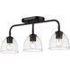 Roxie 3 Light 25 inch Matte Black Bath Fixture Wall Light